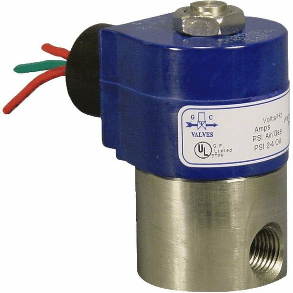 Gc Valves 1/8", NPT, 2-Way Normally Closed, 303 SS, Solenoid Valve, EPDM/Copper, 24V DC S311GF16C2AD5